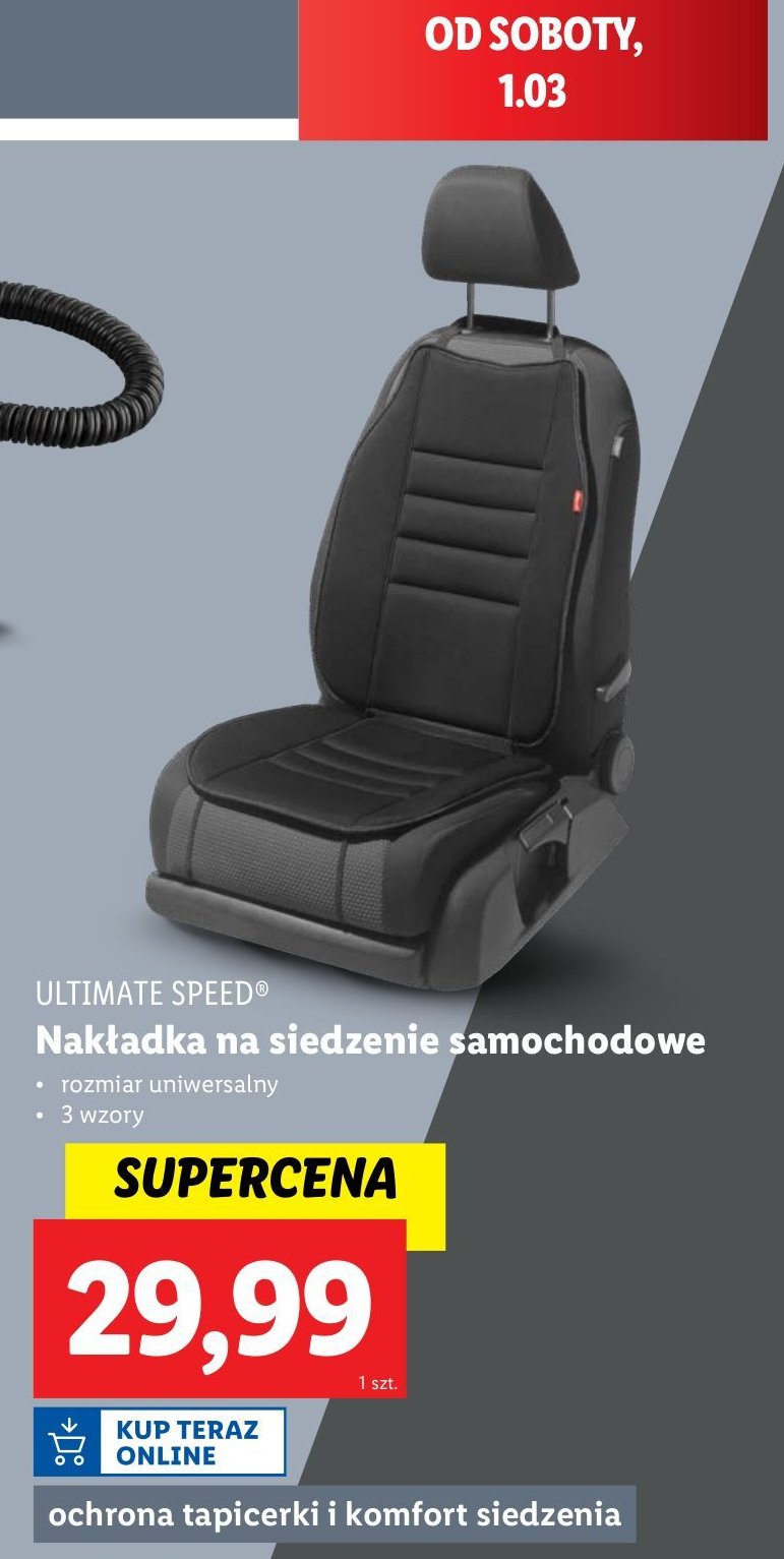 Nakładka na siedzenie samochodowe Ultimate speed promocja w Lidl