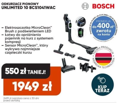 Odkurzacz pionowy UNLIMITED 10 BCS1041WAC promocja w Max Elektro