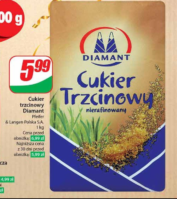 Cukier trzcinowy nierafinowany Diamant Diamant polska promocja