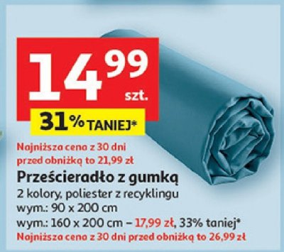 Prześcieradło z gumką mikrofibra 140 x 200 cm Tex promocja w Auchan