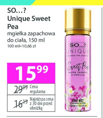 Mgiełka do ciała sweet pea So...? unique promocja