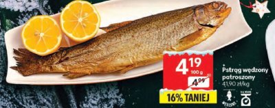 Pstrąg wędzony patroszony Delikatesy Centrum promocja w Delikatesy Centrum