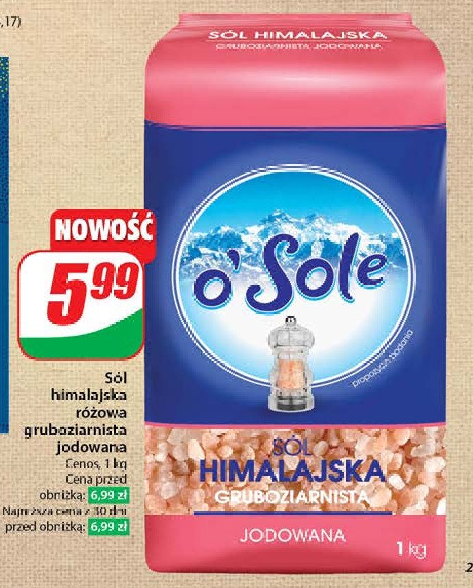 Sól gruboziarnista himalajska O'sole promocja w Dino