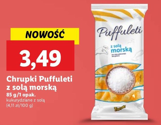 Chrupki puffuletti z solą morską Tygryski promocja