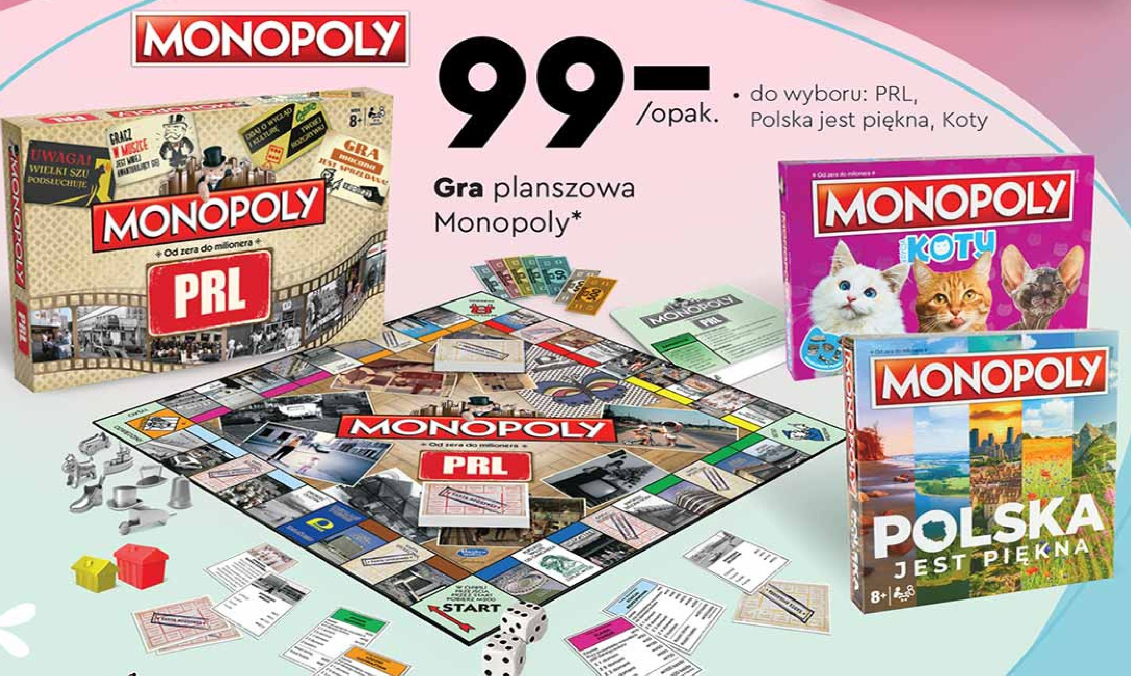 Gra monopoly koty Hasbro promocja