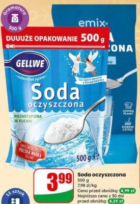 Soda oczyszczona Gellwe promocja w Dino