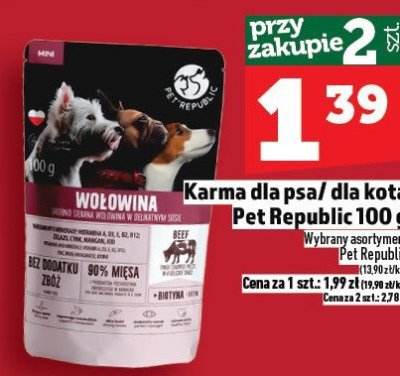 Karma dla psa/dla kota Pet Republic 100 g promocja w TOPAZ