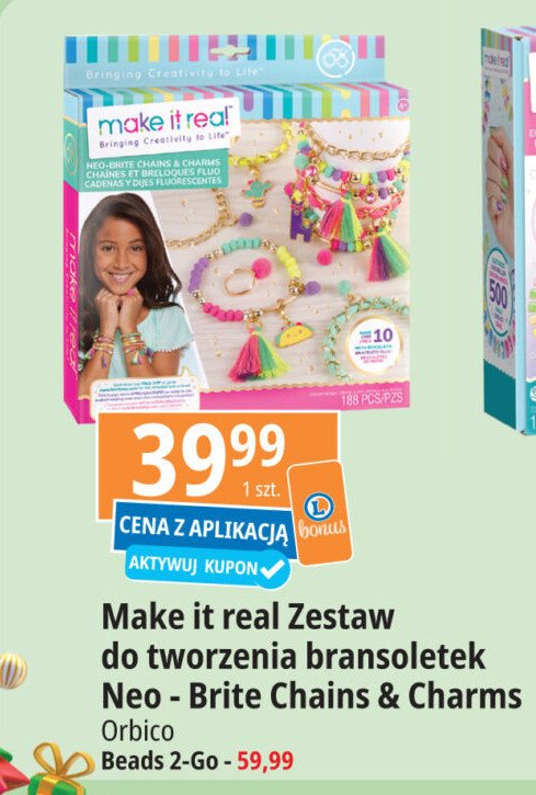 Zestaw do tworzenia neo-brite chains & charms Make it real promocja