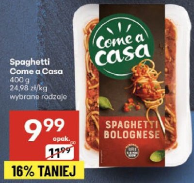 Spaghetti Come a Casa wybrane rodzaje promocja w Delikatesy Centrum
