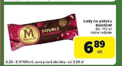 Lód raspberry Algida magnum double promocja w Carrefour Express