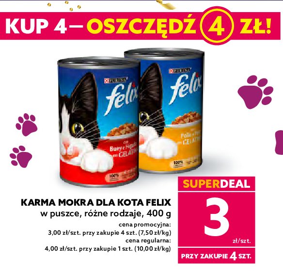 Karma dla kota wołowina Purina felix promocja