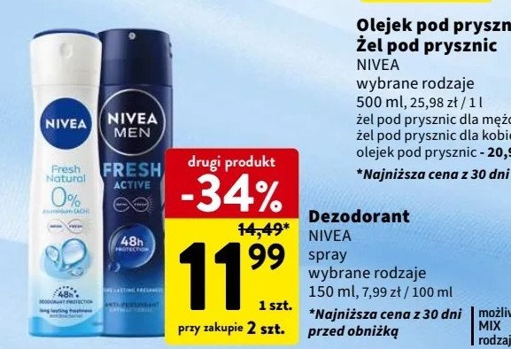 Antyperspirant Nivea men fresh active promocja