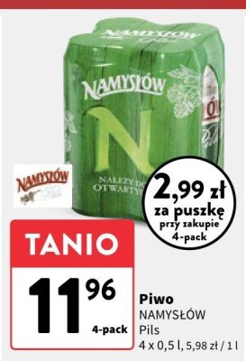 Piwo NAMYSŁÓW Pils promocja w Intermarche