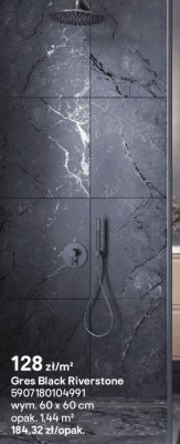 Płytki Gres Black Riverstone 60x60cm promocja w Castorama