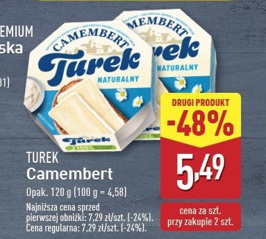 Serek camembert TUREK Turek 123 promocja w Aldi