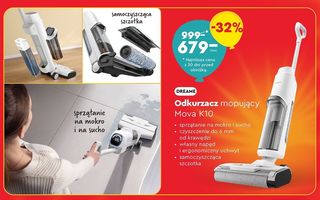 Odkurzacz mopujący mova k10 Dreame promocja