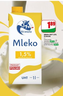 Mleko UHT 1,5%  promocja w Dino