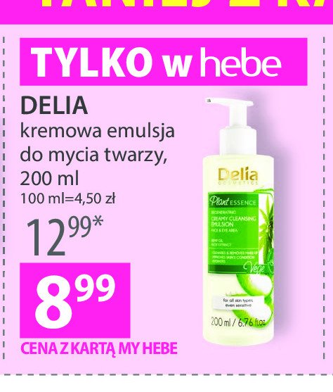 Emulsja kremowa do mycia twarzy Delia plant essence promocja