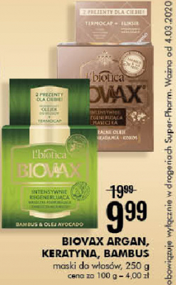Maska do w艂os贸w regeneruj膮ca Biovax promocja