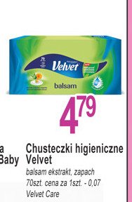 Chusteczki higieniczne kremowe Velvet balsam promocja