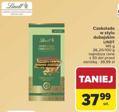 Czekolada w stylu dubajskim LINDT promocja w Carrefour