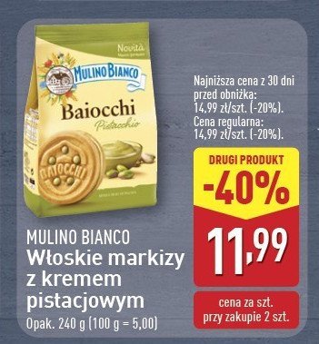 Ciastka baiocchi pistacjowe Mulino bianco promocja