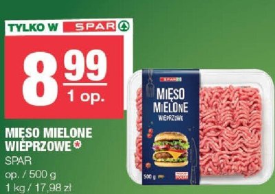 Mięso mielone wieprzowe Spar promocja w SPAR