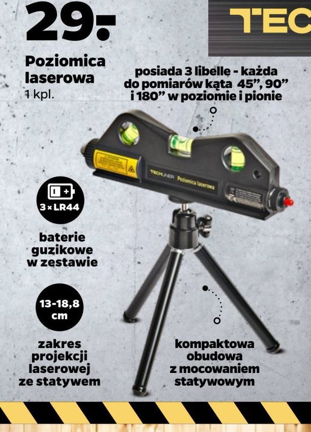 Poziomica laserowa 3w1 Techliner promocja