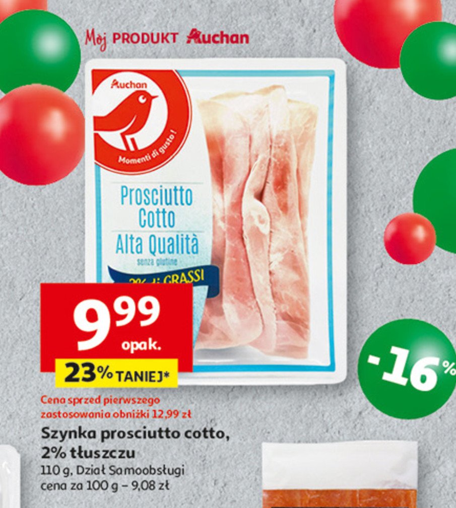 Szynka prosciutto cotto Auchan promocja w Auchan
