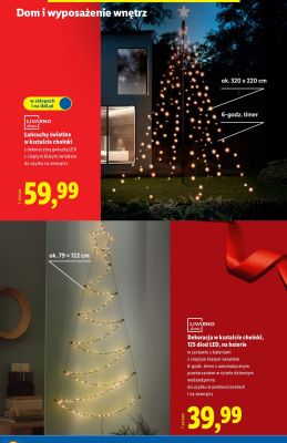 Łańcuchy świetlne w kształcie choinki LIVARNO home promocja w Lidl