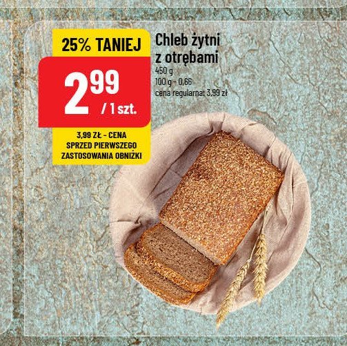 Chleb żytni na otrębach promocja w POLOmarket