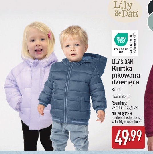 Kurtka dziecięca pikowana 98/104-122/128 Lily & dan promocja w Aldi