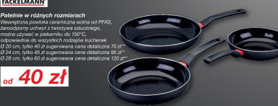 Patelnie Fackelmann w różnych rozmiarach promocja w KiK