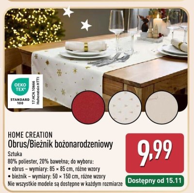 Obrus bożonarodzeniowy 85x85 cm promocja w Aldi