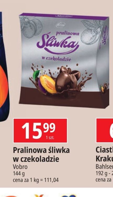 Pralinkowa śliwka w czekoladzie Vobro promocja w Leclerc