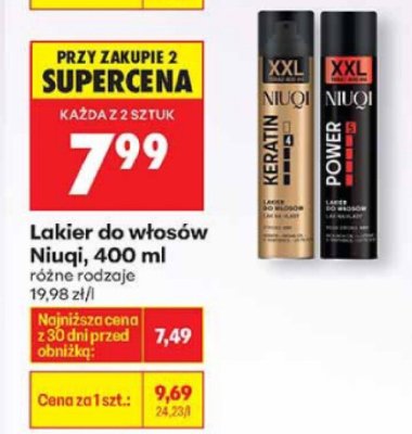 Lakier do włosów Niuqi, 400 ml promocja w Biedronka