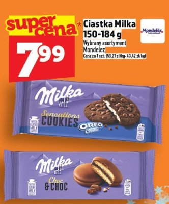 Ciastka Milka 150-184 g promocja w TOPAZ