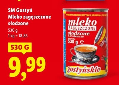 Mleko zagęszczone słodzone promocja w Lidl