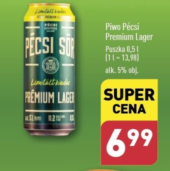 Piwo Pecsi premium lager promocja