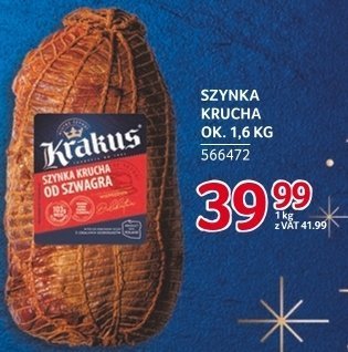 Szynka krucha ok. Krakus 1,6 kg promocja w Selgros