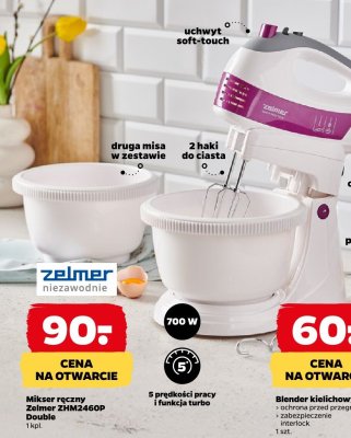 Mikser ręczny Zelmer ZHM2460P Double 1 kpl. promocja w Netto