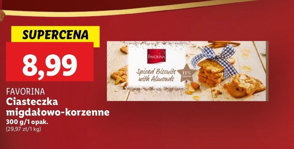 Ciastka migdałowo-korzenne Favorina promocja