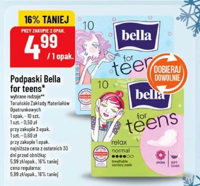 Podpaski Bella for teens promocja w POLOmarket
