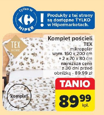 Komplet pościeli mikropolar 160 x 200 cm + 2 x 70 x 80 cm Tex promocja