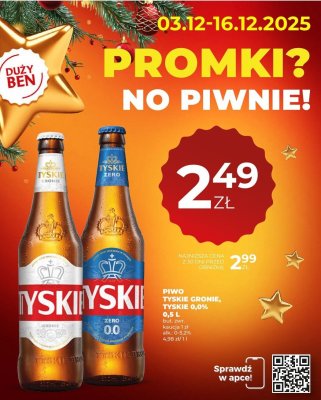 Piwo Tyskie 0,0% 0,5 L promocja w Duży Ben