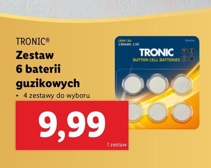 Baterie guzikowe 1.5 v Tronic promocja