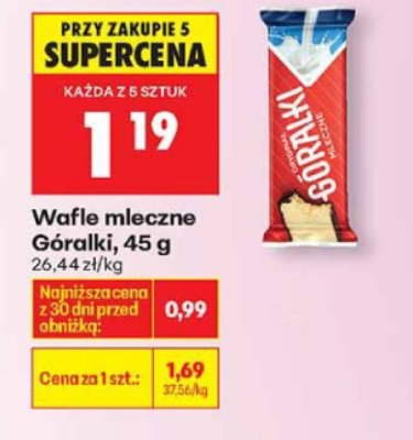 Wafle mleczne Góralki promocja w Biedronka