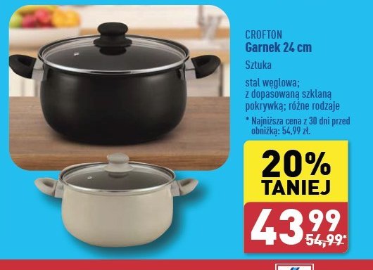 Garnek z odlewu aluminium 24 cm Crofton promocja