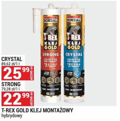 T-REX GOLD KLEJ MONTAŻOWY hybrydowy CRYSTAL promocja w Merkury Market