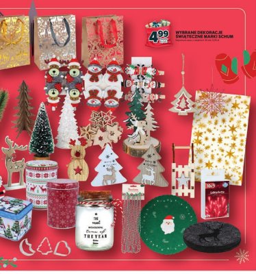 Wybrane dekoracje świąteczne marki Schum promocja w Stokrotka